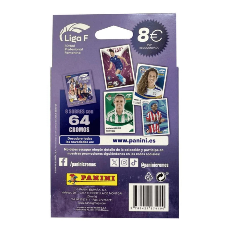 Ecoblister 8 Sobres Cromos Liga Femenina 24-25 Panini