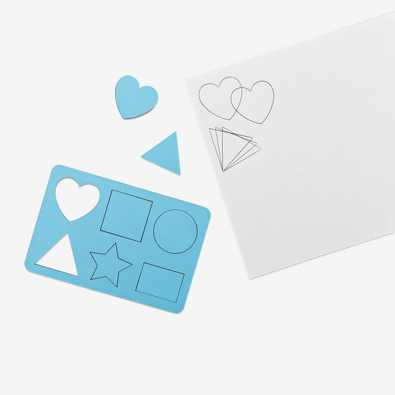 Drawing stencil with assorted shapes - 6 pcs