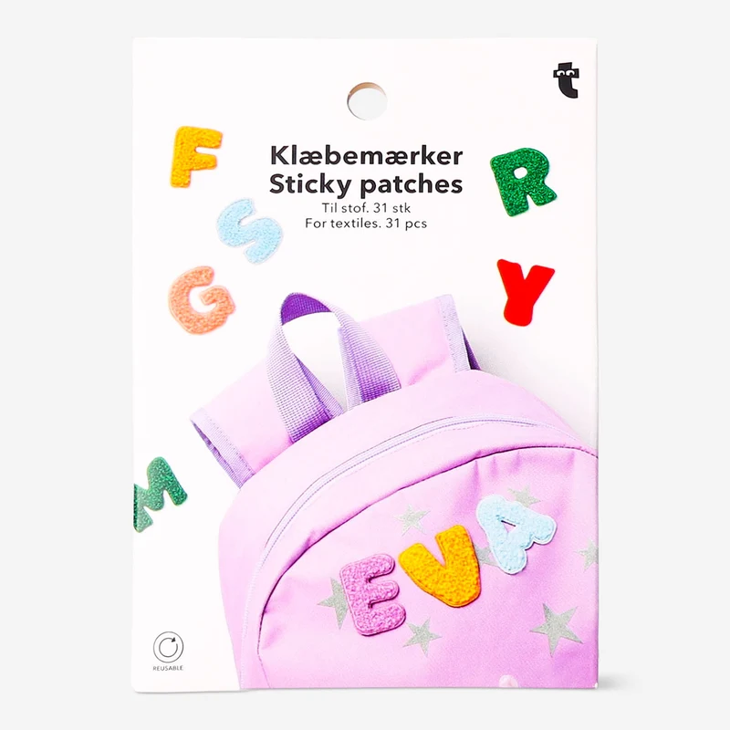 Sticky letter patches for textiles - 31 pcs