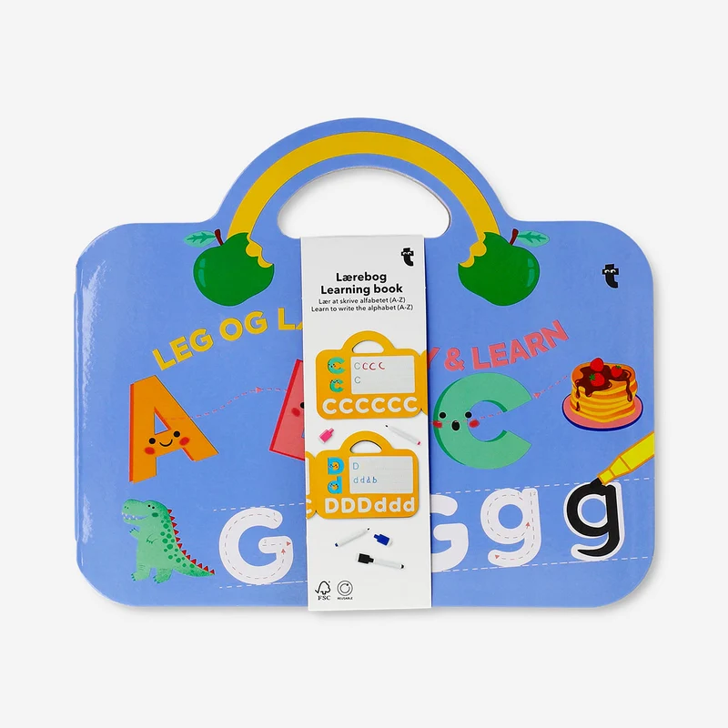 Reusable letter learning book