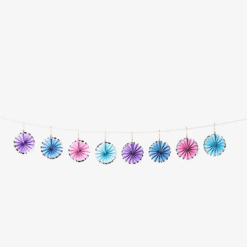 Paper fans garland - 200 cm