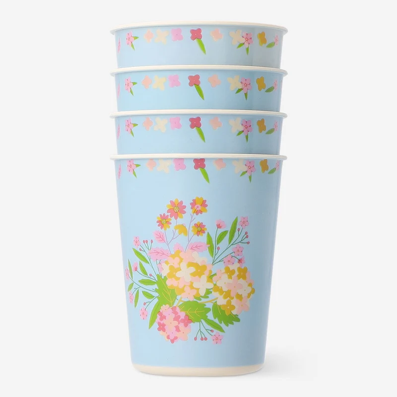 Reusable floral cups - 4 pcs