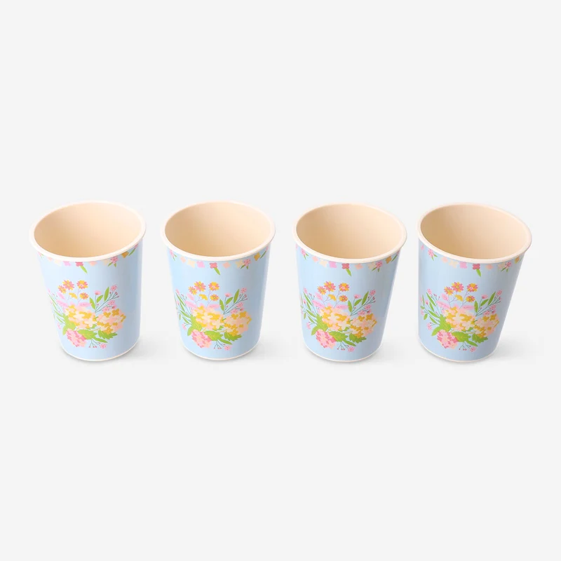 Reusable floral cups - 4 pcs