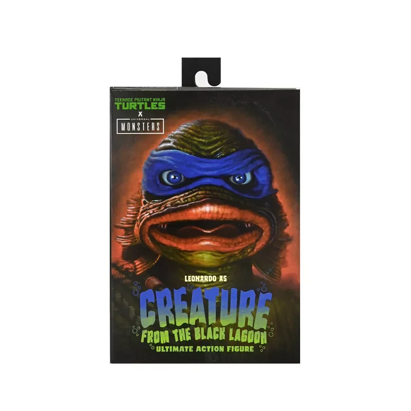 NECA Figura de Accion Ultimate: Universal Monsters x TMNT - Leonardo como Criatura Del Lago Negro 7 Pulgadas