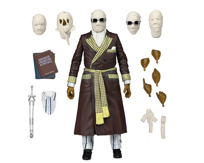NECA Figura de Accion Ultimate: Universal Monsters - El Hombre Invisible Kemp House 7 Pulgadas