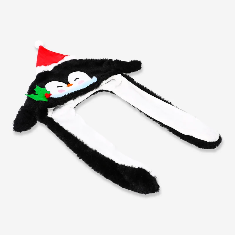 Penguin hat with moving wings