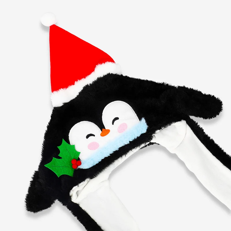 Penguin hat with moving wings