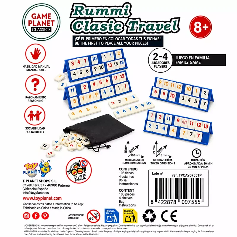 Rummi Viaje en Caja de Metal Game Planet