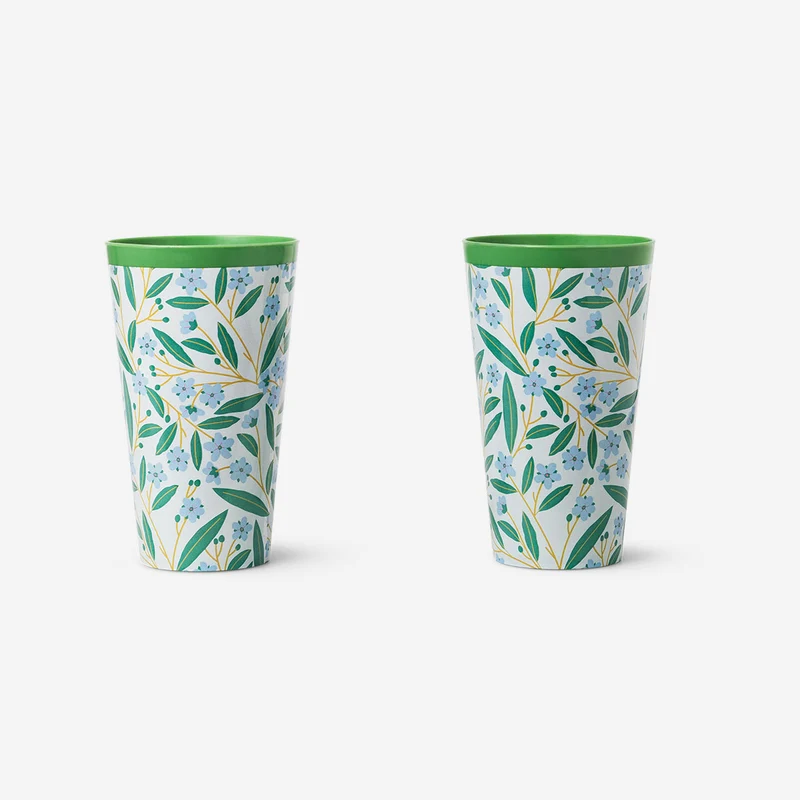 Tall reusable cups with summer print - 2 pcs