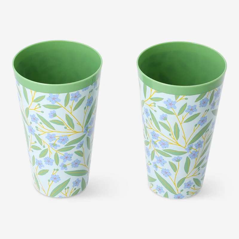 Tall reusable cups with summer print - 2 pcs