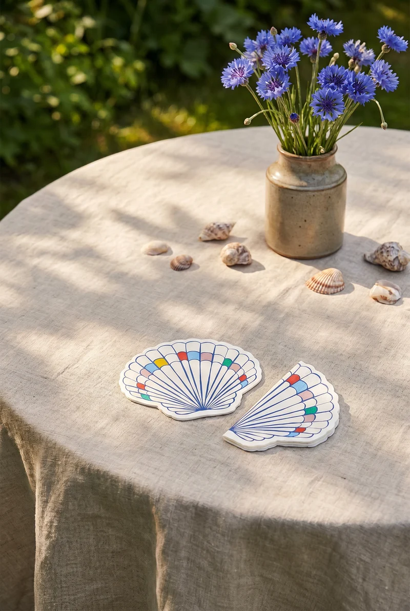 Seashell napkins - 16 pcs
