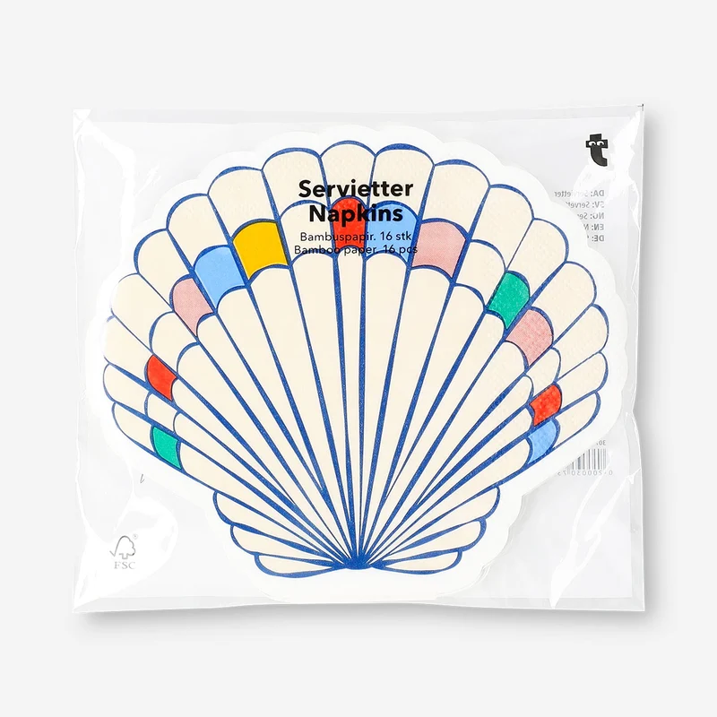 Seashell napkins - 16 pcs