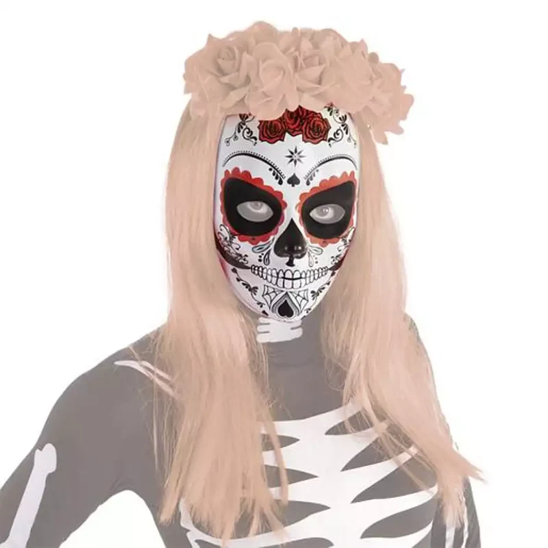 Máscara Katrina Rosas Día de Muertos Rubie´s