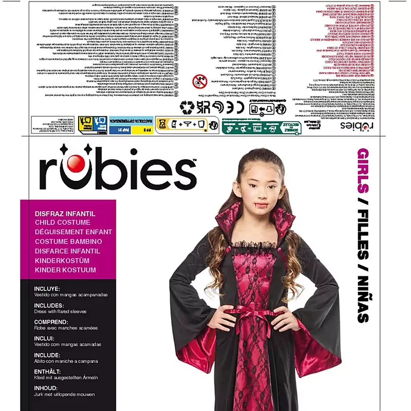 Disfraz Vampiresa Belladonna Talla 7-8 Años Rubie´s