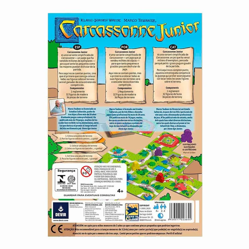 Carcassone Jr - Juego de mesa - Devir - 2-4 jugadores - 4+ años - 30 min