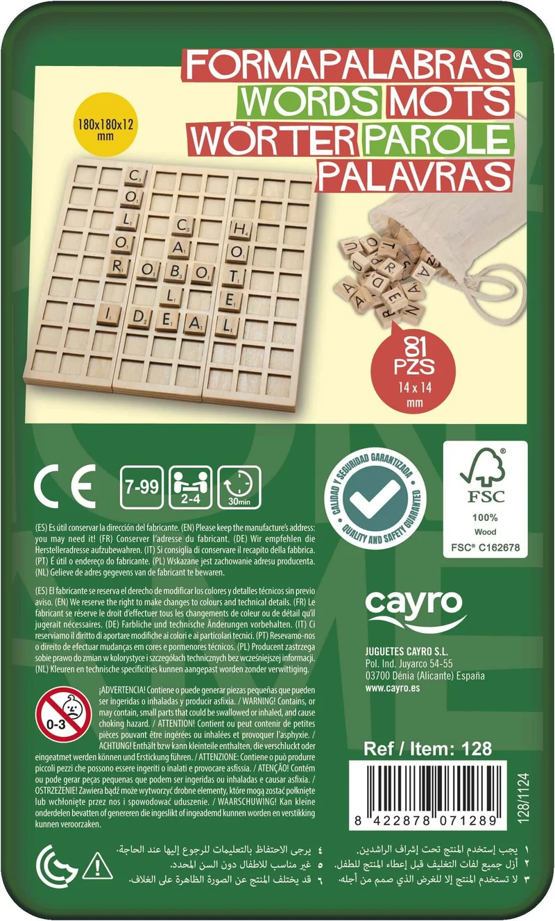 FORMAPALABRAS METAL BOX - Juego de mesa - Cayro - 2-4 jugadores - 7+ años - 30 min