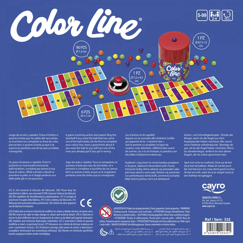 Color Line - Juego de mesa - Cayro - 2-4 jugadores - 5+ años - 15 min