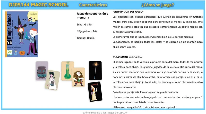 Cartas Magic School · DJECO