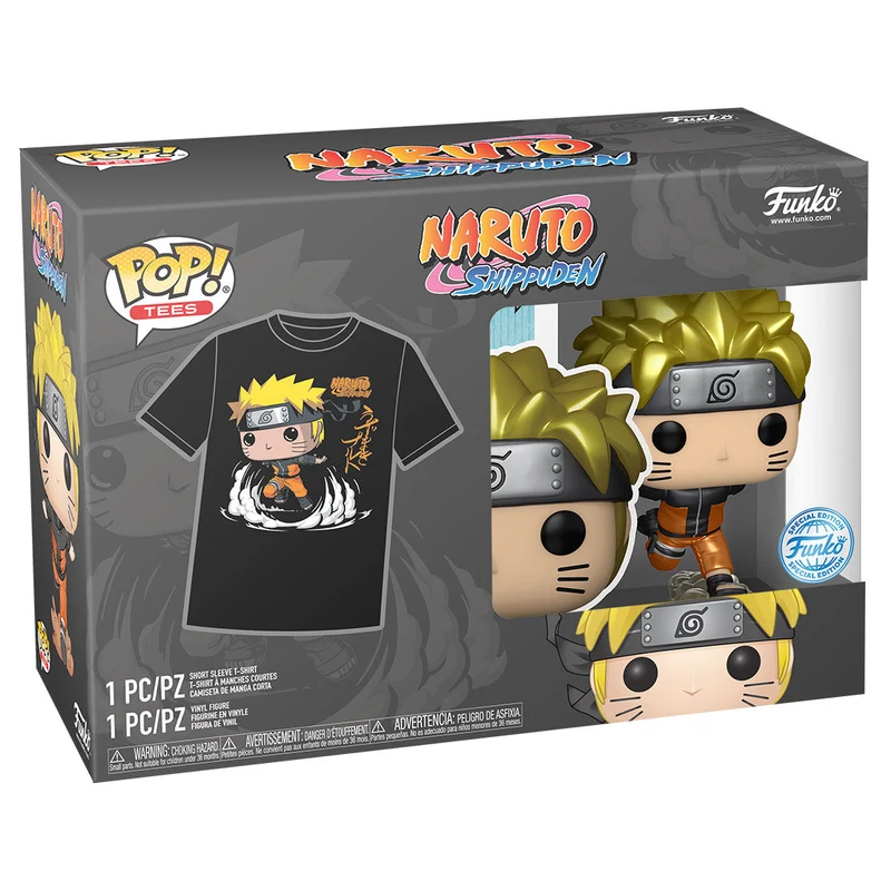Set Funko Pop y Camiseta Naruto Shippuden