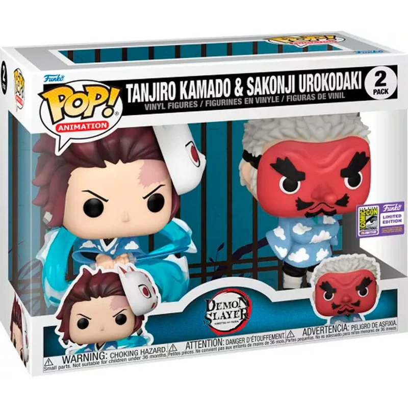 Blister 2 Funko Pop Tanjiro Kamado Sakonji Urokodaki - Demon Slayer 9cm