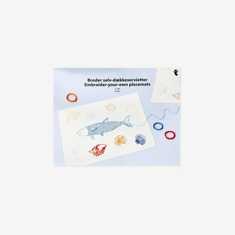 DIY ocean embroidery placemat