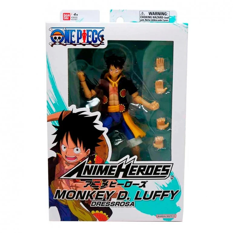 Figura Articulada Monkey D. Luffy Dressrosa - One Piece Anime Heroes