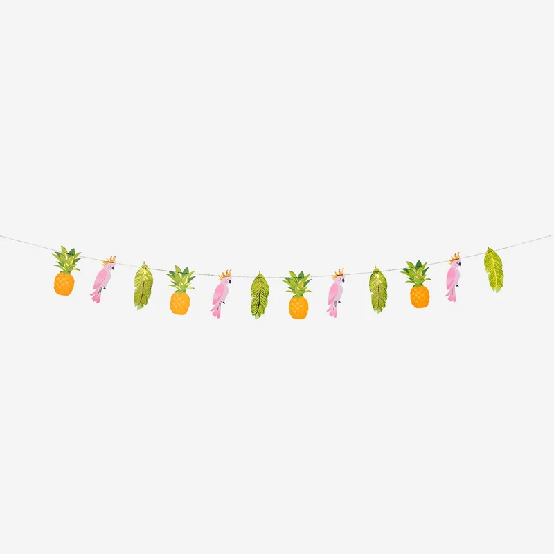 Paper garland with tropical theme - 300 cm