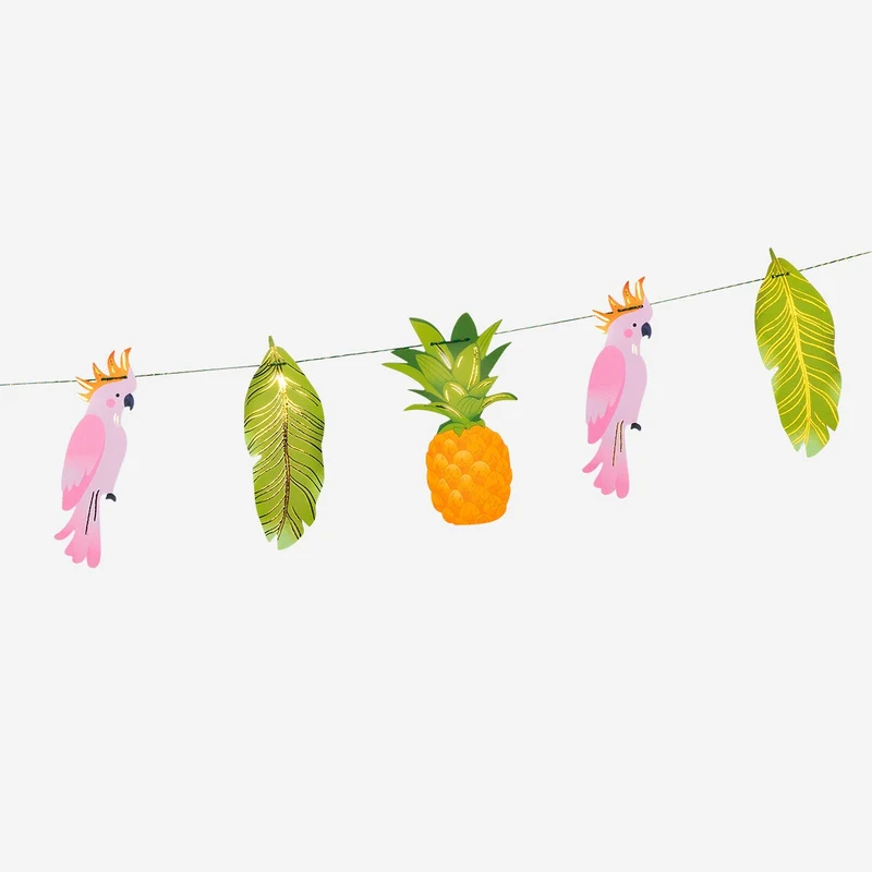 Paper garland with tropical theme - 300 cm