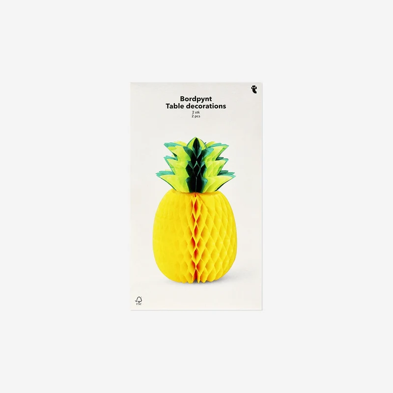 Table decorations as paper honeycomb pineapples - 2 pcs