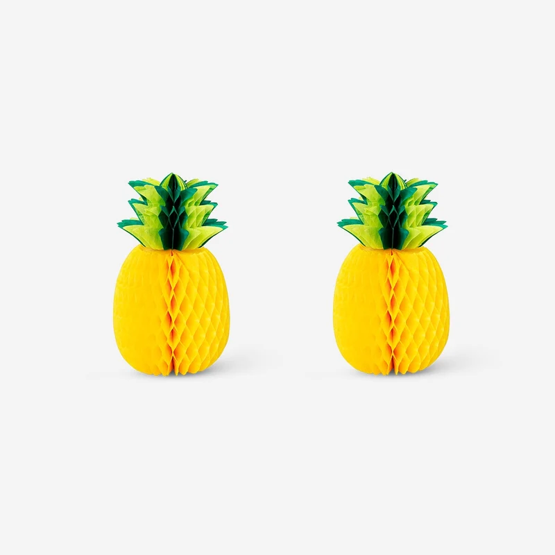 Table decorations as paper honeycomb pineapples - 2 pcs