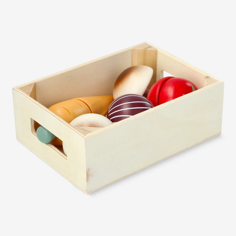 Wooden vegetable box playset