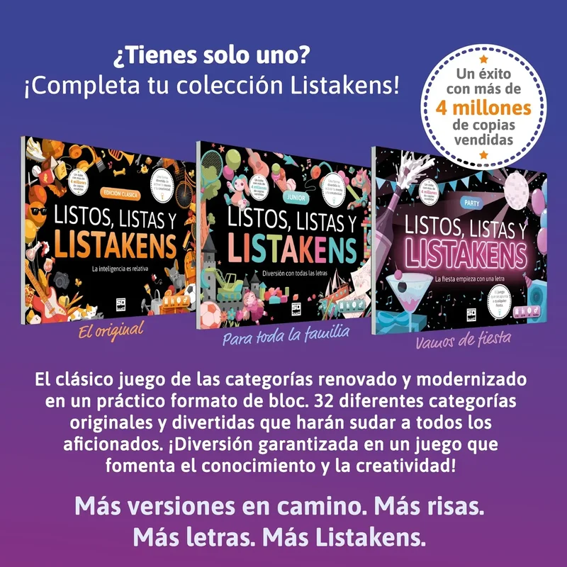 Listos, Listas y Listakens Junior - Juego de mesa - SD GAMES - 2-50 jugadores - 9+ años - 20 min