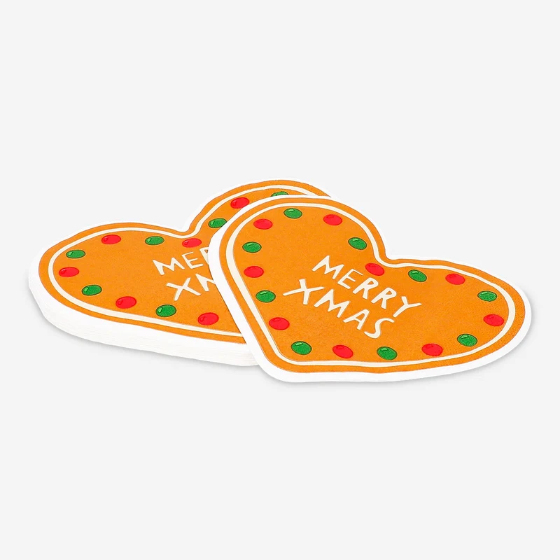 Gingerbread heart napkins - 16 pcs
