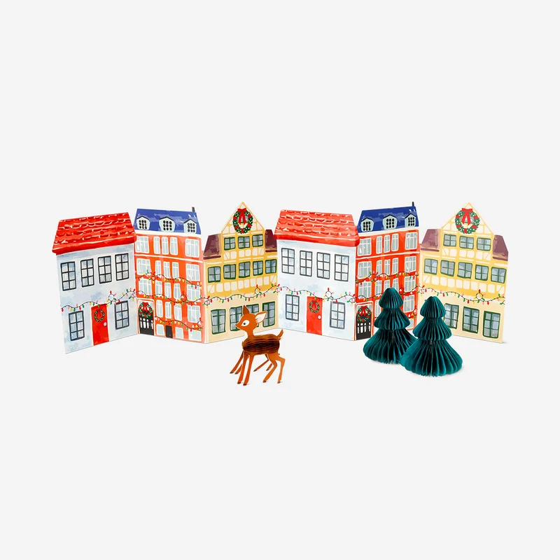 Christmas fold out house set for table decoration