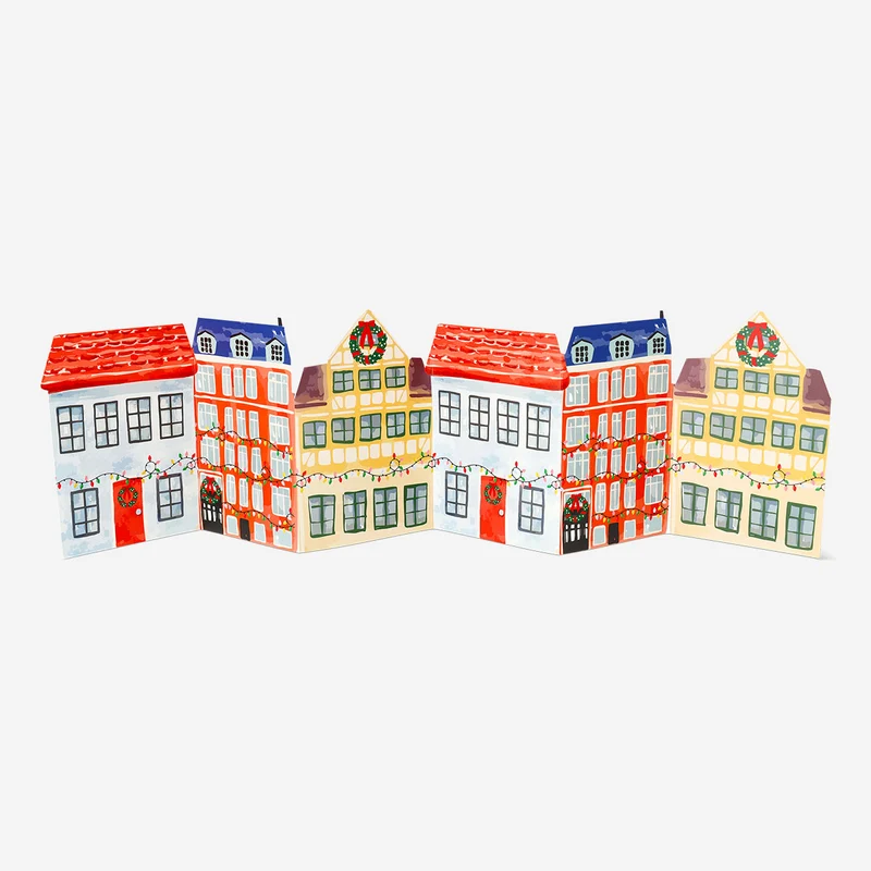 Christmas fold out house set for table decoration