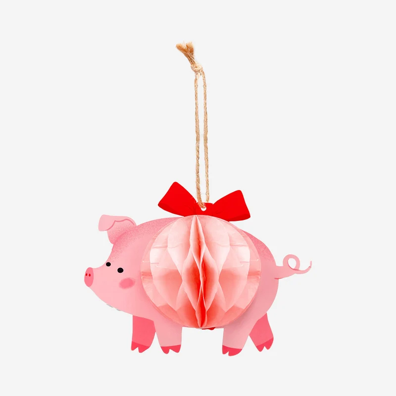 Honeycomb Christmas animals for hanging - 3 pcs