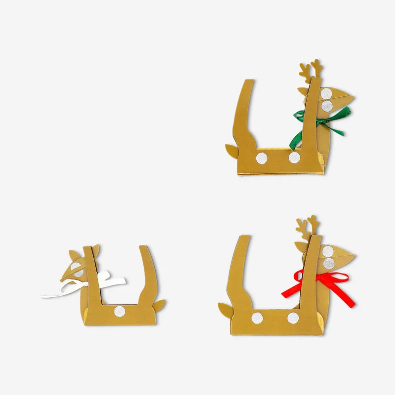 Honeycomb reindeers for table decoration - 3 pcs