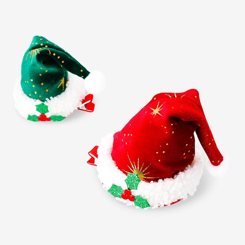Santa's hat hairclips - 2 pcs