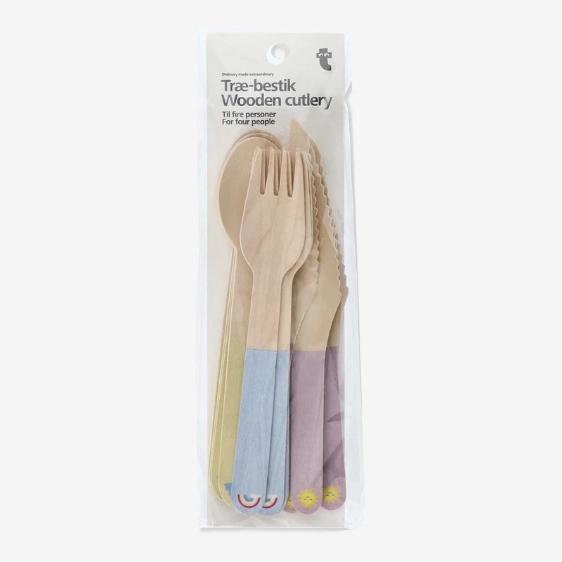 Wooden cutlery. For 4 people