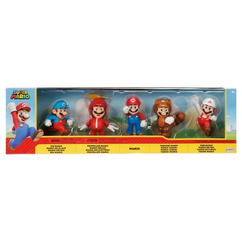 Blister 5 Figuras Super Mario Bros Nintendo 6cm