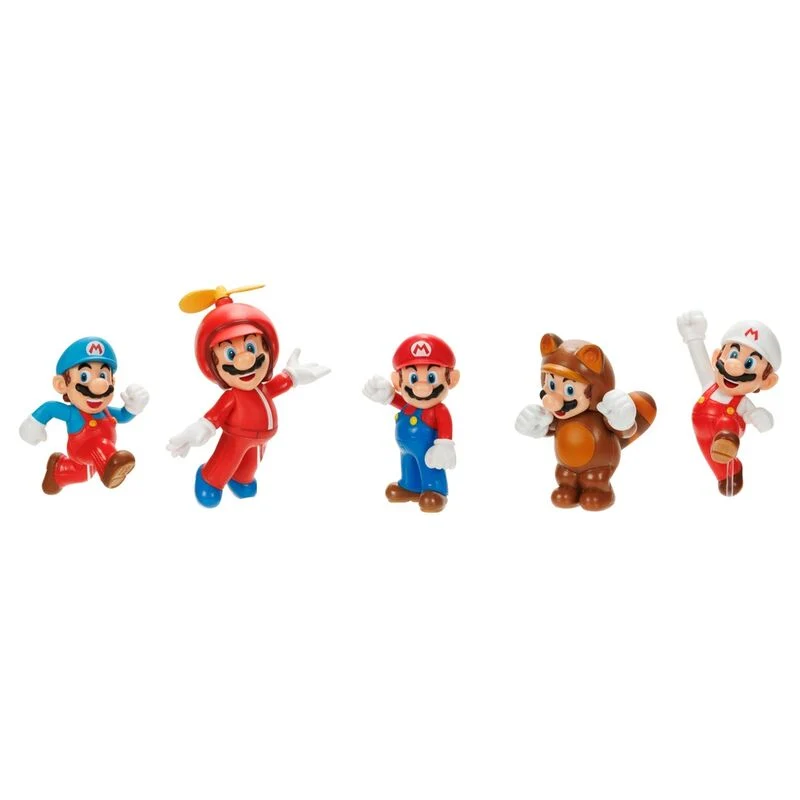 Blister 5 Figuras Super Mario Bros Nintendo 6cm