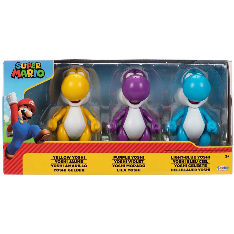 Blister 3 Figuras Yoshi Nintendo Super Mario Bros 10cm