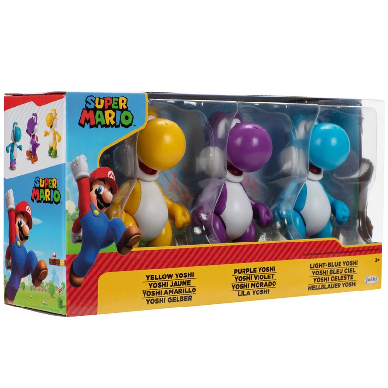 Blister 3 Figuras Yoshi Nintendo Super Mario Bros 10cm