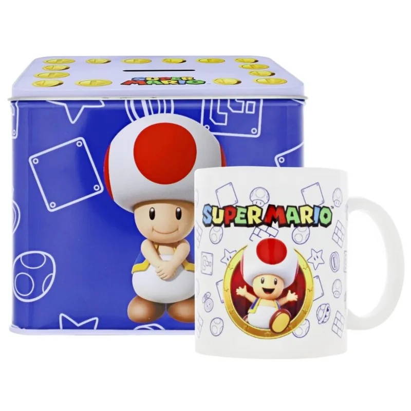 Hucha y Taza Toad - Super Mario Bros Nintendo