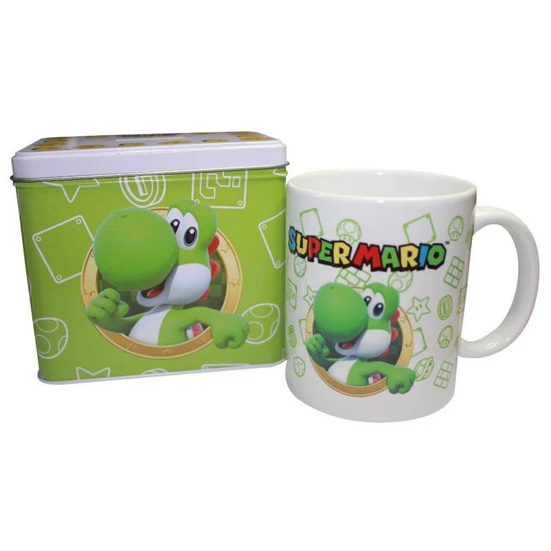 Hucha y Taza Yoshi - Super Mario Bros Nintendo