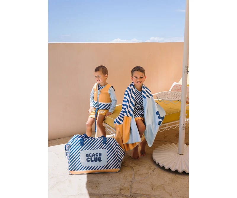 Bolsa de Playa con Rejilla · Stripes Blues & Beyond
