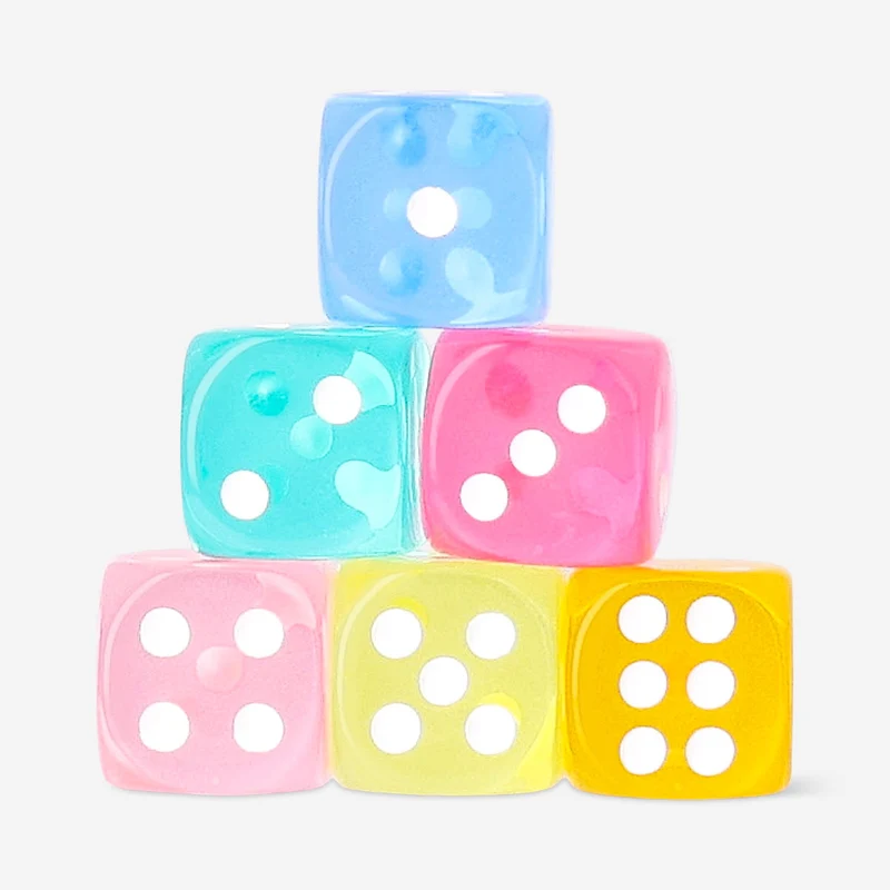 Acrylic dice - 6 pcs