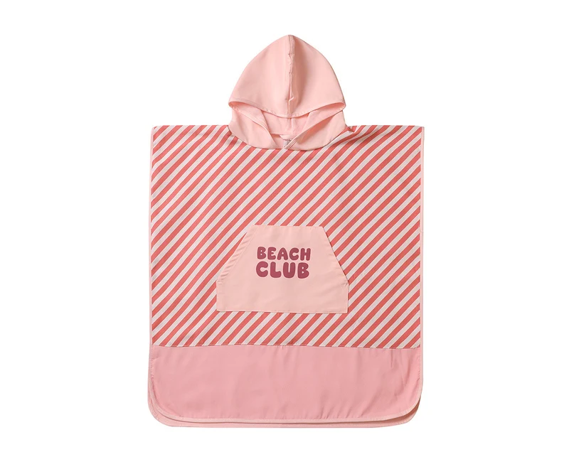 Poncho de Playa · Stripes Bloom & Blush