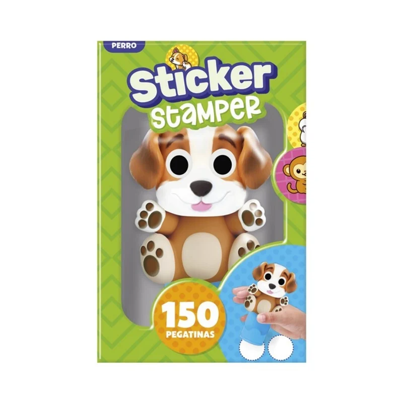 STICKER STAMPER - PERRO CON 150 PEGATINAS