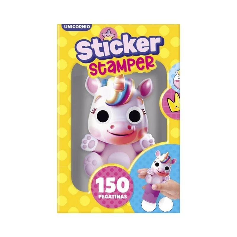 STICKER STAMPER - UNICORNIO CON 150 PEGATINAS
